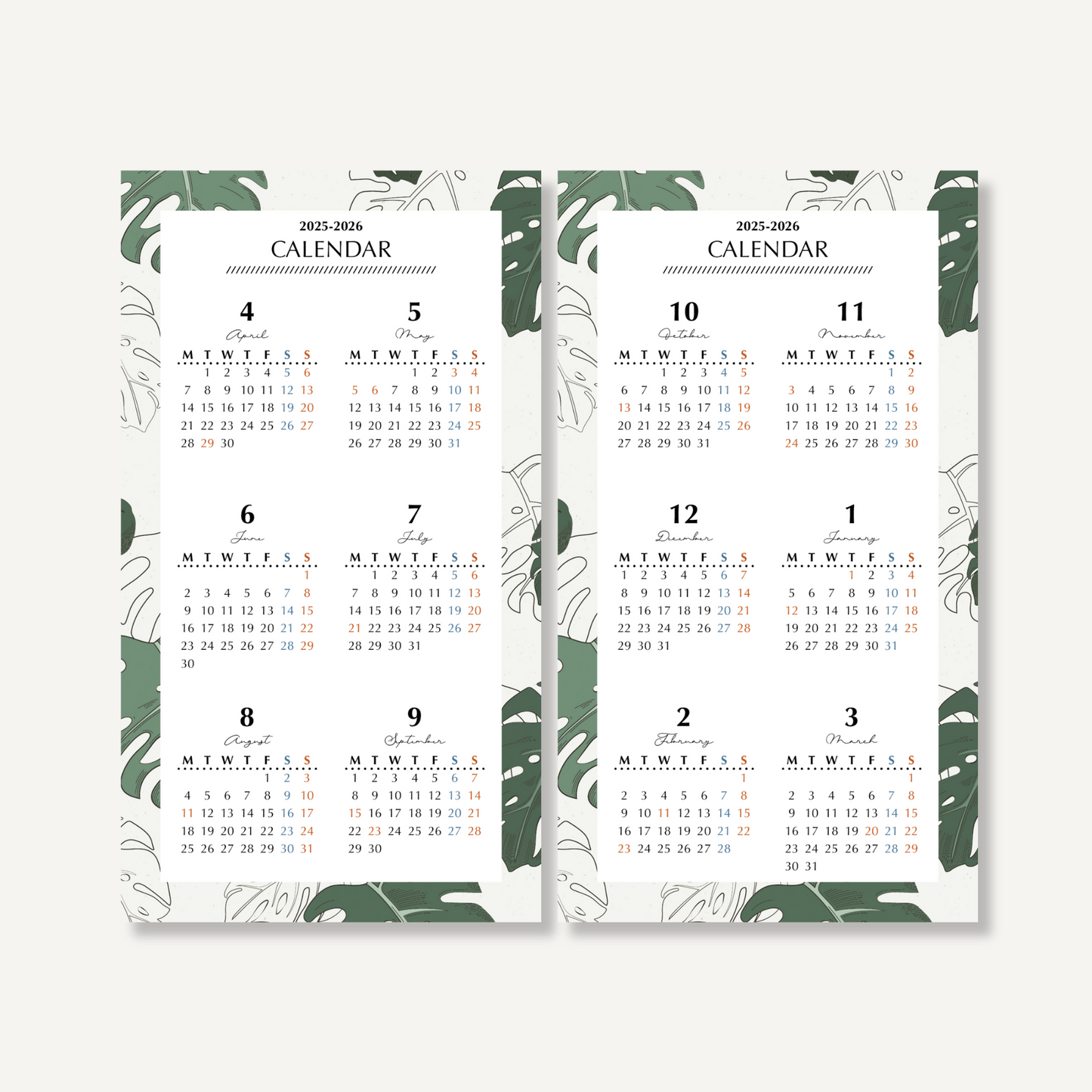 Annual calendar|April 2025 to March 2026|PETTERN-2