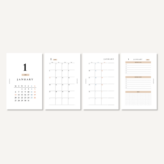 マンスリーリフィル|2025年1月〜12月(エレガント)