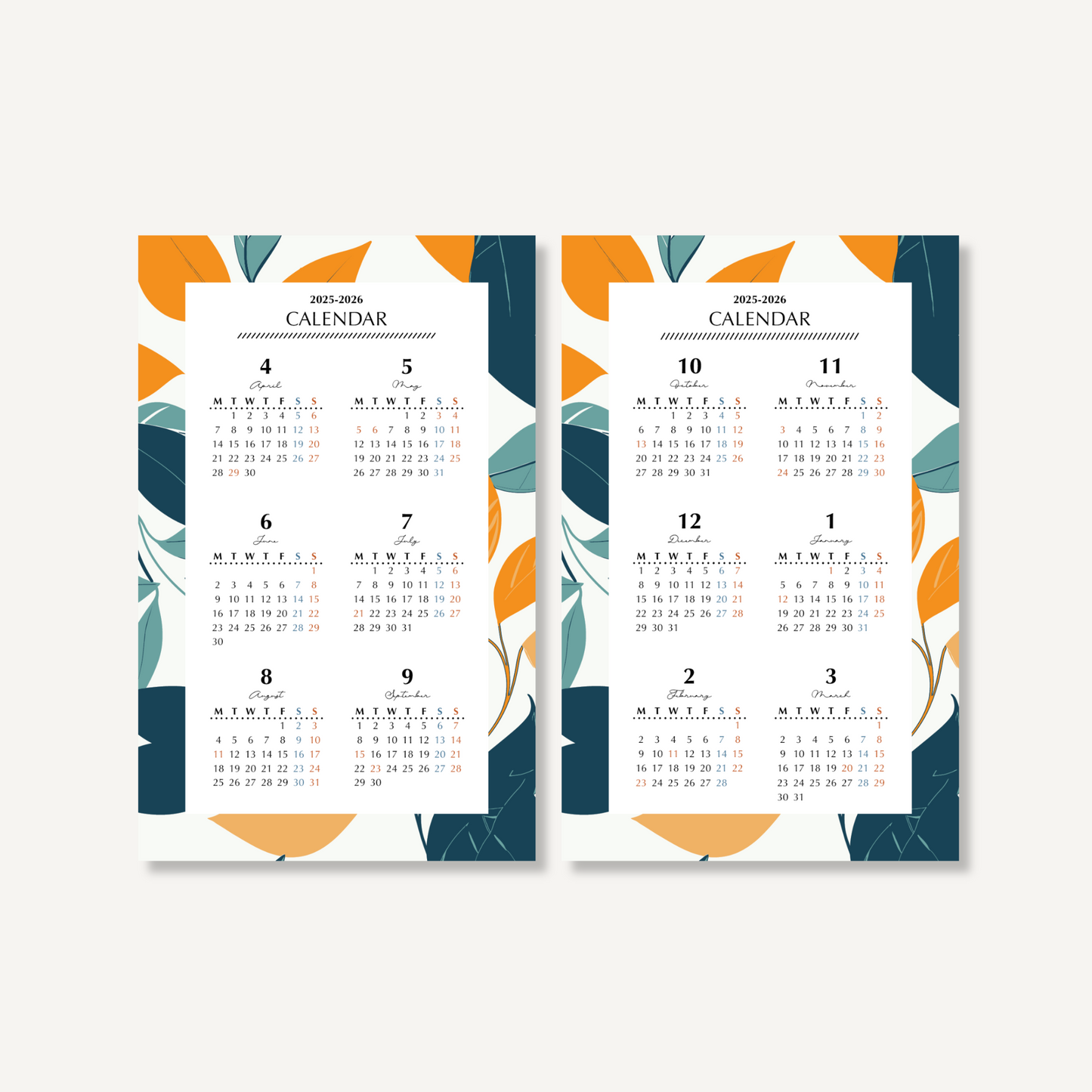 Annual calendar|April 2025 to March 2026|PETTERN-3