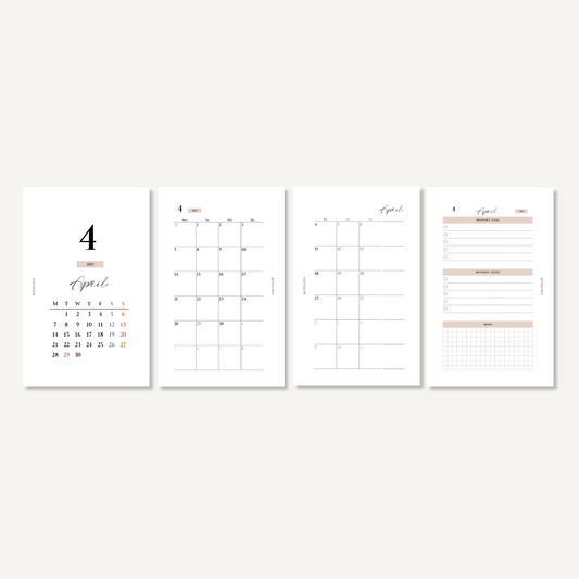 マンスリーリフィル|2025年4月〜2026年3月(モダン)