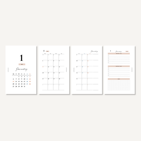 マンスリーリフィル|2025年1月〜12月(モダン)