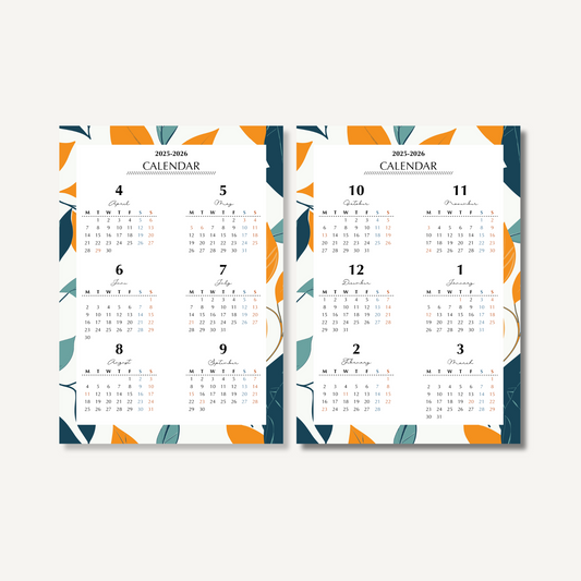 Annual calendar|April 2025 to March 2026|PETTERN-3