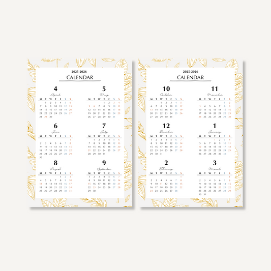 Annual calendar|April 2025 to March 2026|PETTERN-1