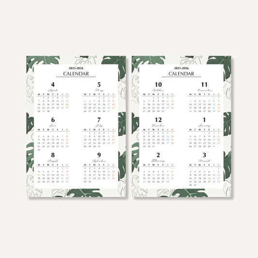 Annual calendar|April 2025 to March 2026|PETTERN-2