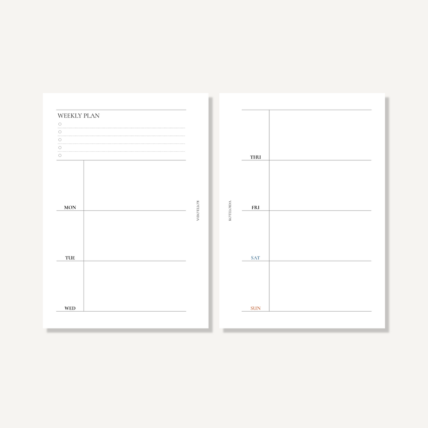 Weekly|Horizontal (Elegant)