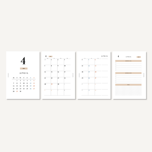 マンスリーリフィル|2025年4月〜2026年3月(エレガント)