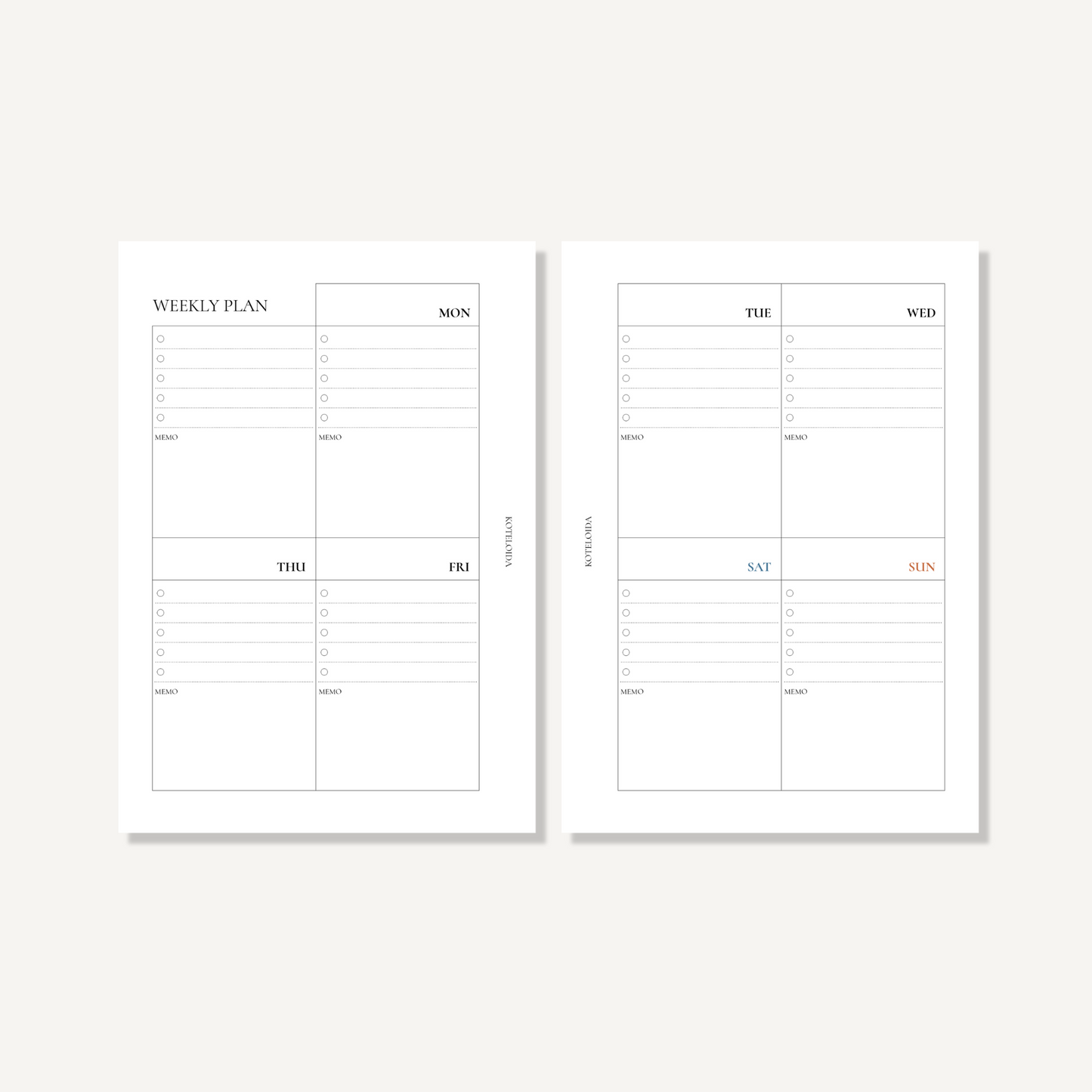 Weekly|Block (Elegant)